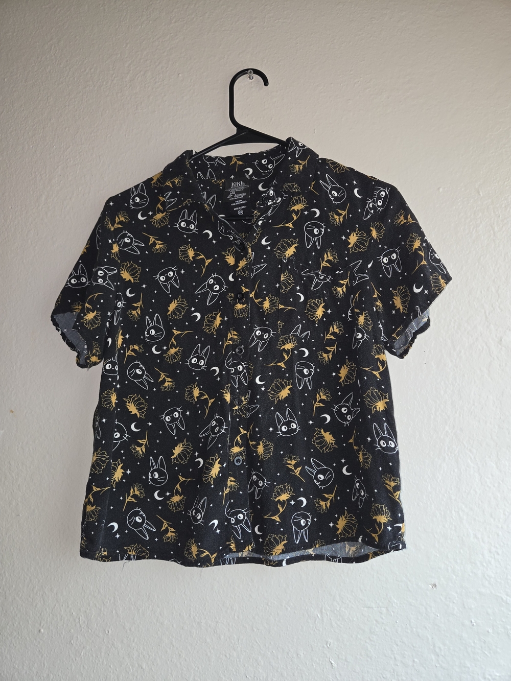 Her Universe Studio Ghibli Kiki's Delivery Service Jiji Button Up Shirt Size SM